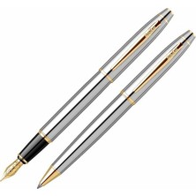 Scrikss Scrıkss Dolma Kalem & Tükenmez Kalem Set 35 Noble Gold Krom