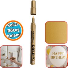 Nzb Markör Kalemi Kalıcı Rötüş Yazı Marker Metal Plastik Cam Ahşap Tüm Yüzey Metalik Yaldızlı Gold Renk