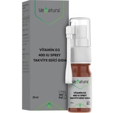 Venatura Vitamin D3 400 IU Sprey 20 ml Türkiye Menşeli Takviye Edici Gıda İçerik Zeytinyağı