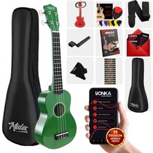 Midex UKX-233GR Yeşil Concert Ukulele (Askı Çanta Metod Pena)
