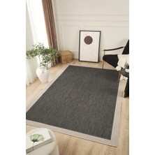 Konfor Halı Sisalux 3089 Antrasit Sisal Dokuma Jüt Kilim Hav Toz Vermez Halı Salon Mutfak Oturma Odası Halısı