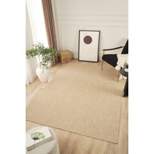 Konfor Halı Sisalux 3083 Bej Sisal Dokuma Jüt Kilim Hav Toz Vermez Halı Salon Mutfak Oturma Odası Halısı