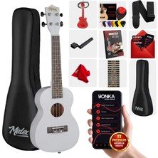 Midex UKX-233WH Beyaz Concert Ukulele (Askı Çanta Metod Pena)