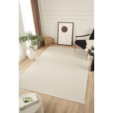 Konfor Halı Sisalux 3081 Krem Bej Sisal Dokuma Jüt Kilim Hav Toz Vermez Halı Salon Mutfak Oturma Odası Halısı