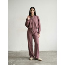 Amia&Co. Fermuarlı Oversize Kadın Eşofman Alt Üst Takım