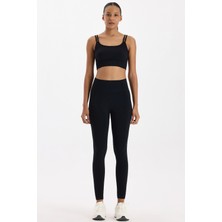 Jakar Detaylı Spor Tayt Siyah