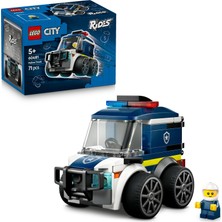 LEGO® City Araçlar – Polis Kamyonu - Polis Memuru Minifigürlü Mini Araba Oyuncak Yapım Seti - 60481