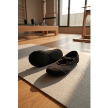 Lykos 2 Çift Siyah Profesyönel Kaymaz Tabanlı Pilates Yoga ve Bale Çorabı - Terletmeyen Pamuklu Doku