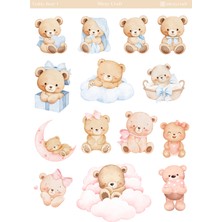 Miray Craft 1 Adet Sevimli Teddy Bear Temalı Sticker Sayfası (12×17 Cm)