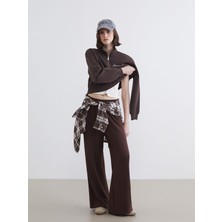 Lc Waikiki Yeni Sezon Dik Yaka Nakışlı Oversize Kadın Kalın Sweatshirt