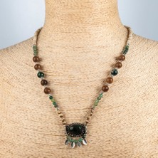 Herşey Nota Forest Relic – Yaprak Detaylı Uzun Boncuk Kolye