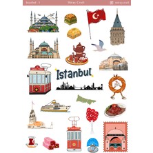 Miray Craft 1 Adet Istanbul Temalı Sticker Sayfası (12×17 Cm)