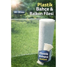 Nzl File Ambalaj Plastik Beyaz Dekoratif Bahçe Çiti Perde Balkon Filesi 20 mm Göz Kedi Filesi Kümes Filesi Çiti