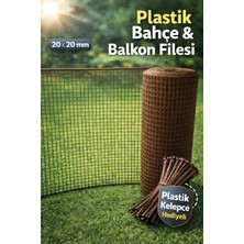 Nzl File Ambalaj Plastik Kahverengi Dekoratif Bahçe Çiti Perde Balkon Filesi 20 mm Göz Kedi Filesi Kümes Filesi Çiti