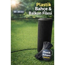 Nzl File Ambalaj Plastik Siyah Dekoratif Bahçe Çiti Perde Balkon Filesi 20 mm Göz Kedi Filesi Kümes Filesi Çiti