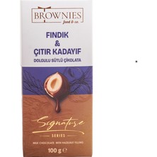 Brownies Food & Co. Brownies Fındık Kreması & Çıtır Kadayıf Dolgulu Sütlü Çikolata Tablet 100 gr