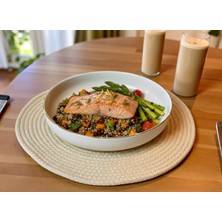 Kütahya Home Derin Porselen Salata Kasesi 24 cm | Modern Servis Tabağı | Şık Sofra Sunumu Altın