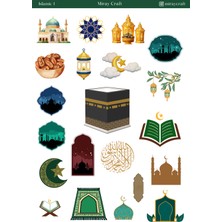 Miray Craft 1 Adet Islami Temalı Sticker Sayfası (12×17 Cm)