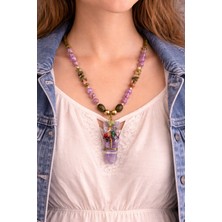 Herşey Nota Wild Aura – Çok Renkli Taş Detaylı Uzun Boncuk Kolye