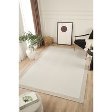 Konfor Halı Sisalux 3084 Krem Bej Sisal Dokuma Jüt Kilim Hav Toz Vermez Halı Salon Mutfak Oturma Odası Halısı