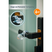 Orvila 4'lü Kapı ve Pencere Tamponu - Stoper - Kapı Arkası Duvar Koruyucu - Silikon