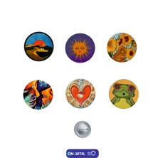 On Dijital Baskı Merkezi Renkli Detay 6 Adet Rozet Seti