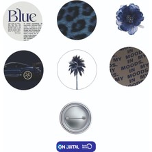 On Dijital Baskı Merkezi Mavi Detay 6 Adet Rozet Seti