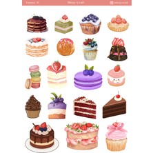 Miray Craft 1 Adet Tatlı Temalı Sticker Sayfası (12×17 Cm)