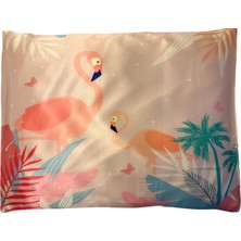 ICON SILK %100 Saf Ipek Bebek Yastık Kılıfı (Pembe Flamingo)