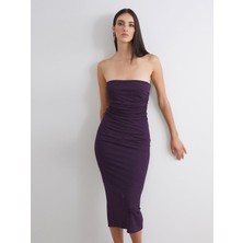 Lc Waikiki Yeni Sezon Straplez Yaka Simli Büzgülü Bodycon Elbise