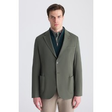 D'S Damat Ds Damat Comfort Haki Düz Kumaş Ceket 5HC04ST15404M