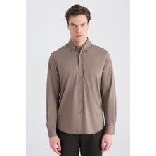 D'S Damat Ds Damat Comfort Vizon Örme Gömlek 5HC02TD02265M