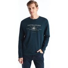 Lc Waikiki Yeni Sezon Bisiklet Yaka Uzun Kollu Baskılı Erkek Sweatshirt