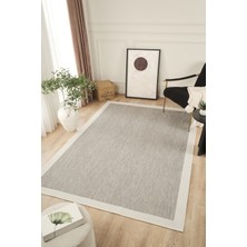 Konfor Halı Sisalux 3087 Gri Beyaz Sisal Dokuma Jüt Kilim Hav Toz Vermez Halı Salon Mutfak Oturma Odası Halısı