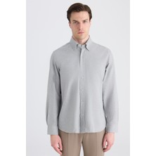 D'S Damat Ds Damat Comfort Gri Gabardin Gömlek 5HC02HD07265M
