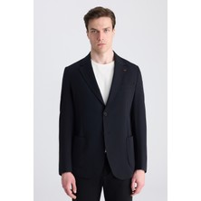D'S Damat Ds Damat Comfort Siyah Düz Kumaş Ceket 5HC04ST15404M