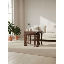 Gazzini Furniture Majestic Fransız Still 4'lü Ahşap Zigon Sehpa