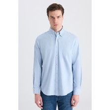 D'S Damat Ds Damat Comfort Mavi Gabardin Gömlek 5HC02HD07265M