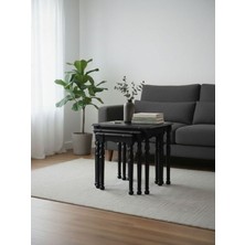 Gazzini Furniture Capri 4'lü Ahşap Zigon Sehpa