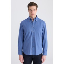 D'S Damat Ds Damat Comfort Indigo Gabardin Gömlek 5HC02HD07265M