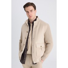 D'S Damat Ds Damat Regular Fit Bej Düz Mont 5HC071221032M