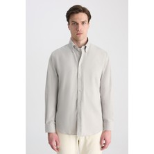 D'S Damat Ds Damat Comfort Ekru Gabardin Gömlek 5HC02HD07265M