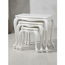 Gazzini Furniture Versailes Fransız Still 3'lü Ahşap Zigon Sehpa
