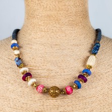 Herşey Nota Azure Mosaic – Çok Renkli Bohem Boncuk Kolye