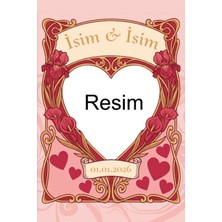 Tp Retro Vintage 5 mm Ahşap Üzerine 14 Şubat Sevgililer Günü Temalı Poster Tablo 20X30 cm