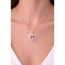 Shemora Inci Detaylı Kalp Tasarım Çelik Kolye