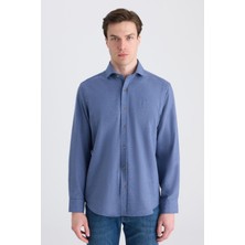 D'S Damat Ds Damat Comfort Indigo Gabardin Gömlek 5HC02KX03327M