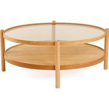 Eymense Magnus Camlı Orta Sehpa Meşe