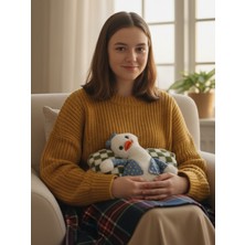 Trawell Yeşil Peluş Kılıflı Ördek Emojili Sıcak Su Torbası 1 Lt Cepli El Geçmeli Sıcak Su Torbası