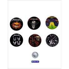 On Dijital Baskı Merkezi Metallica Temalı 6 Adet Rozet Seti